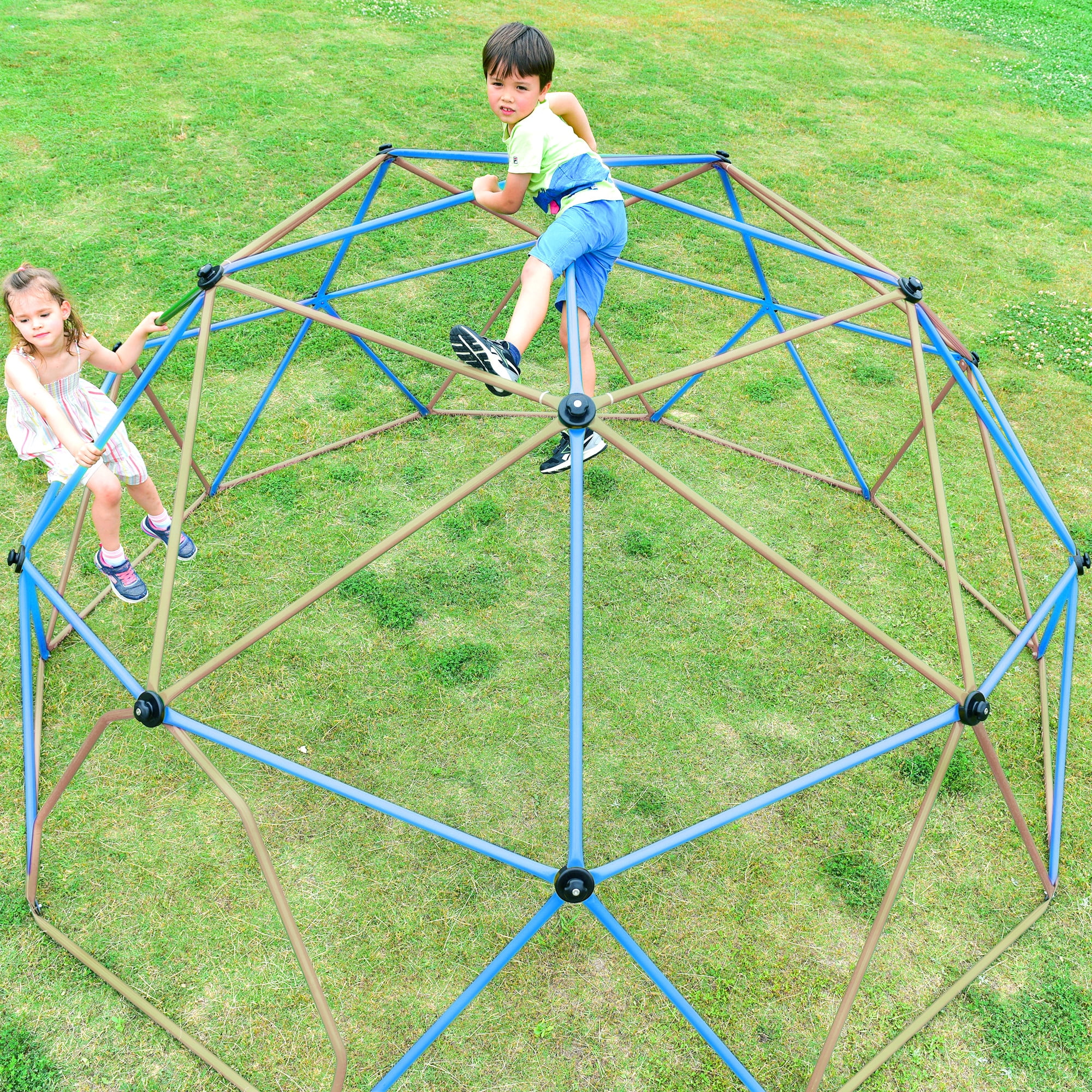 UHOMEPRO Geometric Dome Climber Play Center,Climbing Dome 12 Ft Rust