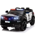 thumbnail image 1 of UHOMEPRO Kids 12 Volt Ride On Toys Police Car with Remote Control, Black, W13962, 1 of 10