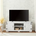thumbnail image 1 of UHOMEPRO Modern Farmhouse TV Stand, Entertainment Center with Open Shelves and Closed Cabinets, TV Cabinet for TVs Up to 70", White, 1 of 11