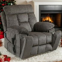 Oversized Power Lift Recliner Chair with Massage and Heat for Elderly, UHOMEPRO Large Wide Seat Recliners for Big and Tall, Safety Motion Reclining Mechanism with Hidden Cup Holder, Dark Brown
