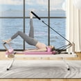 thumbnail image 1 of UHOMEPRO Pilates Reformer, Foldable Pilates Core Bed for Home and Gym Workouts Equipment, Yoga Fitness Machine Suitable for Advanced and Beginners Users, Double Resistance, Simple Assembly, Pink, 1 of 12