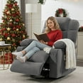 thumbnail image 1 of Clearance! Swivel Recliner Chair for Adults, UHOMEPRO Power Recliner Chair with Massage and Heat, Manual Nursery Rocker Chair Sofa with USB Port, Modern Living Room Lounge Chair, Gray, 1 of 11