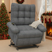 Electric Power Lift Recliner Chair with 3 Independent Motors, UHOMEPRO Easy Stand Assist Recliner for Elderly Adults, Comfortable Living Room Chair, Gray