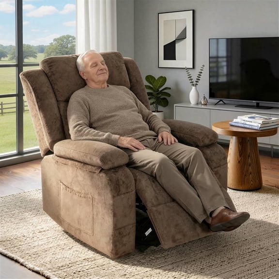 Power Lift Recliner Chair, UHOMEPRO Electric Lift Chair for Elderly with Remote Control, Stand Assist Recliner Chair for Living Room, 350 lbs Capacity, Brown