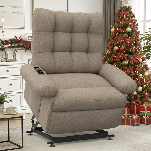 Electric Power Lift Recliner Chair with 3 Independent Motors, UHOMEPRO Easy Stand Assist Recliner for Elderly Adults, Comfortable Living Room Chair, Dark Dark Brown