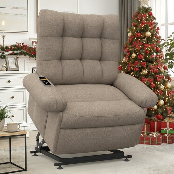 Electric Power Lift Recliner Chair with 3 Independent Motors, UHOMEPRO Easy Stand Assist Recliner for Elderly Adults, Comfortable Living Room Chair, Dark Dark Brown