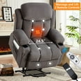 thumbnail image 1 of UHOMEPRO Power Lift Recliner Chair for Elderly with Heat and Massage, Electric Lift Recliner Chair for Living Room with Infinite Position and 2 Cup Holders, Side Pocket, USB Charge Port, Gray, 1 of 14
