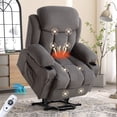 thumbnail image 1 of UHOMEPRO Lift Recliner Chair for Elderly and Adult, Electric Recliner with Heat and Vibration Massage, Remote Control, USB Port, Side Pockets & Cup Holders, Gray, 1 of 12