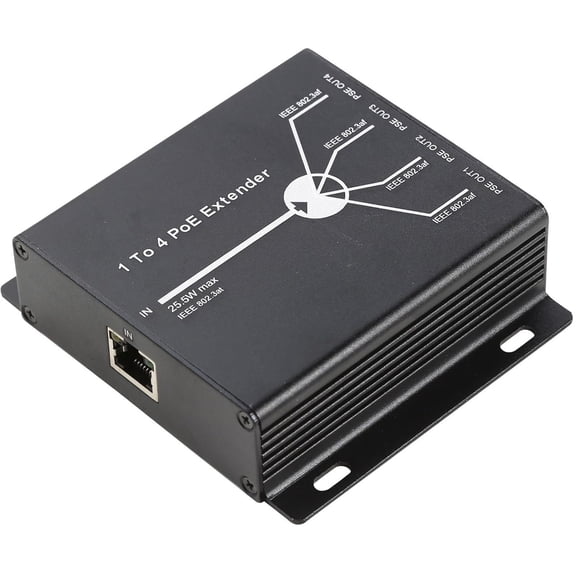 UHPPOTE 10/100M 4 Ports PoE Power Extender Up to for Network AP IP Camera Telephone Equipment
