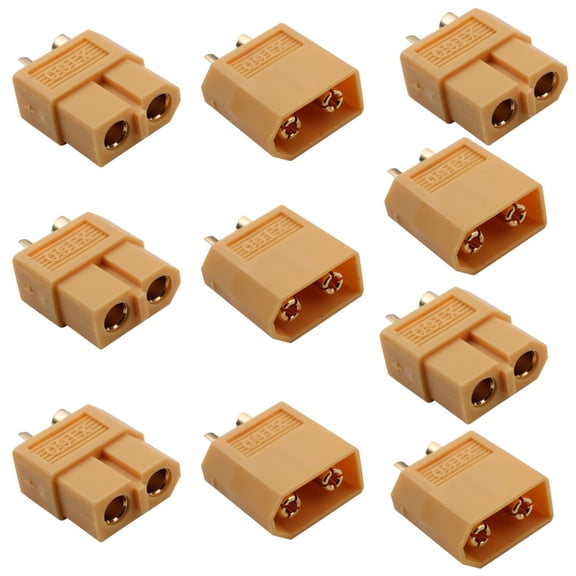UHPPOTE 5 Pairs XT60 Male and Female Bullet Connector Plug Adapter for RC Drone Lipo Battery Gold