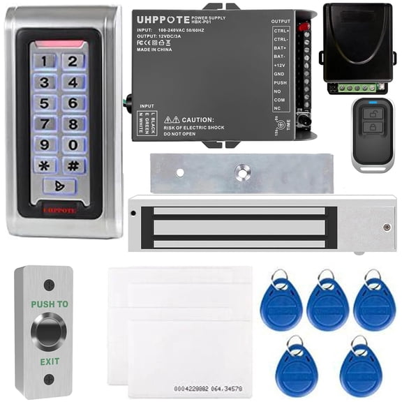 UHPPOTE Access Control System with Electromagnetic Lock 600lb Holding Force for Outswinging Door
