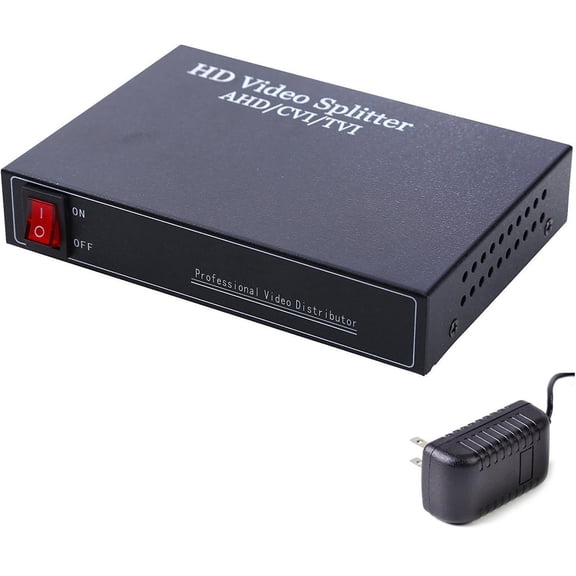 UHPPOTE BNC HD Video Splitter 1 in 2 Ports Out Distributor Amplifier AHD/CVI/TVI Distributer