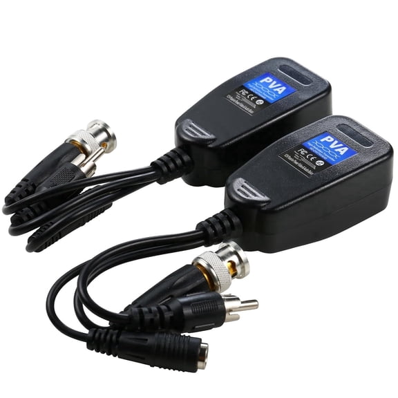 UHPPOTE CCTV RJ45 CAT5 Cable Video Power Balun Transmitter PVA with Audio Gold Plated BNC