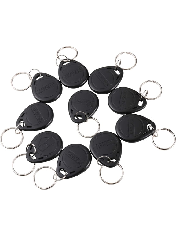 EM4100 EM4102 125KHz RFID EM-ID Card Tag Token Key Chain Keyfob Read Only Color Black (Pack of 10)