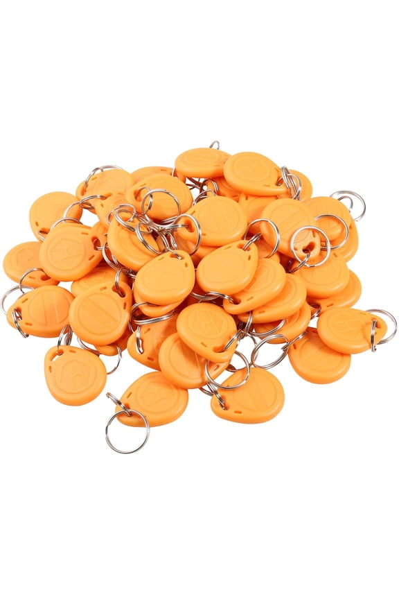 EM4100 EM4102 125KHz RFID EM-ID Card Tag Token Key Chain Keyfob Read Only Yellow (Pack of 100)