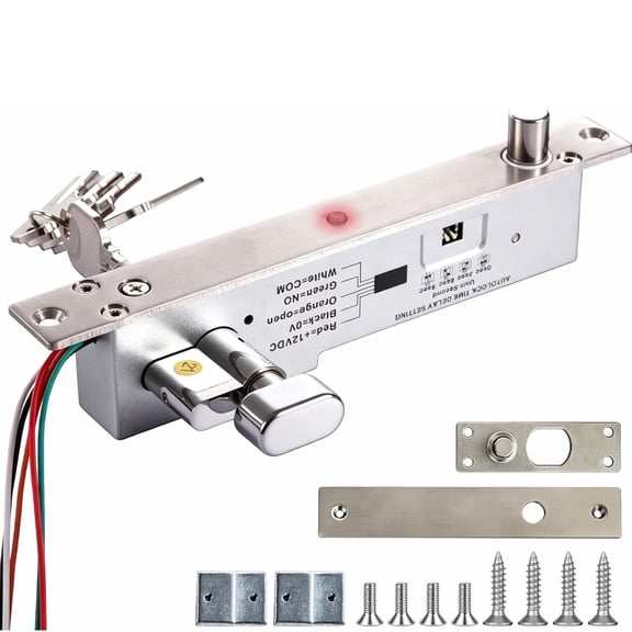 UHPPOTE Keyed Electric Drop Bolt Lock with Manual Key Override Fail-Secure Heavy Duty for Commercial Access Control Security System