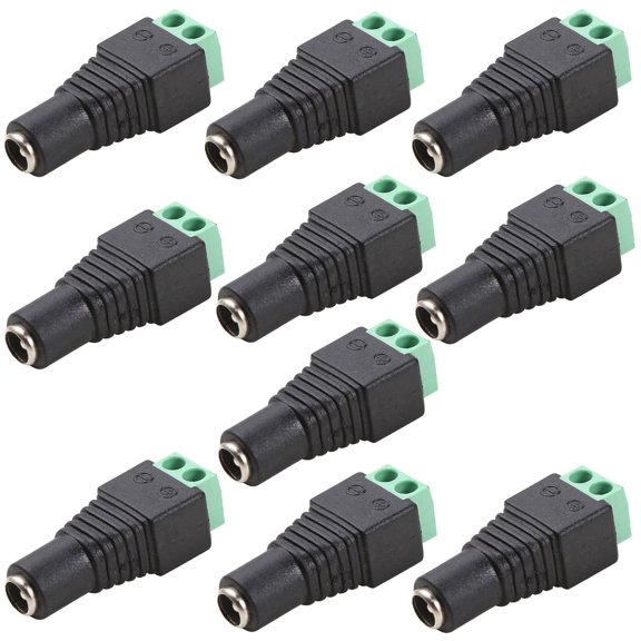 UHPPOTE Female DC Power Connector Terminal Plug Adapter Balun 5.5x 2.1mm for CCTV Camera LED Light Strip (Pack of 10)
