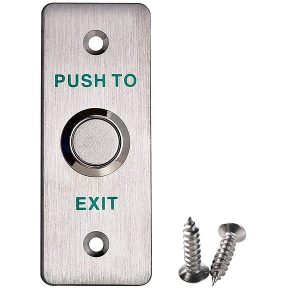 UHPPOTE Momentary Push to Exit Button Switch NO/COM Contact Stainless Steel Panel for Access Control Hollow Door