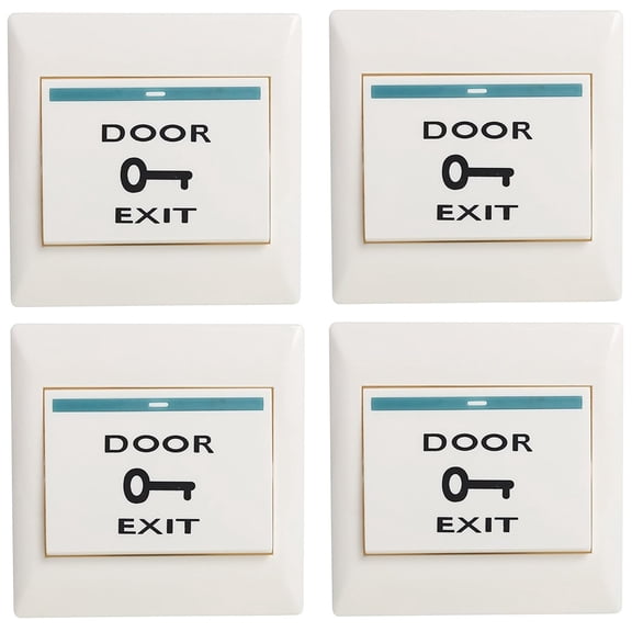 UHPPOTE Push Exit Release Button Square Rocker Switch DC12V Flush-Mounted for Door Access Control (Pack of 4)