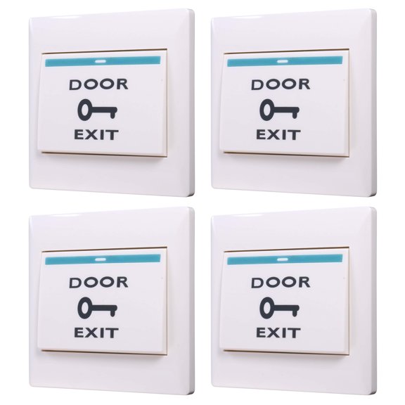 UHPPOTE Push Exit Release Button Square Rocker Switch DC12V Flush-Mounted for Door Access Control (Pack of 4)