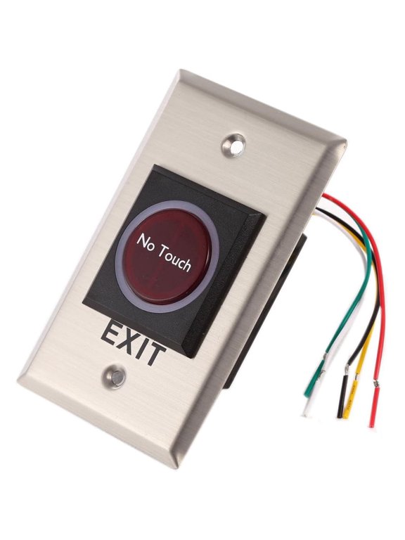 RF Infrared NO Touch Exit Release Button with LED Back Light for Access Control Rectangular Type