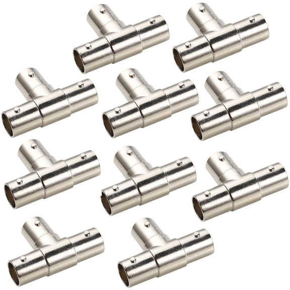UHPPOTE T Shape BNC 3 Way Female to Female RF Coaxial Connector Adapter Splitter Coupler (Pack of 10)