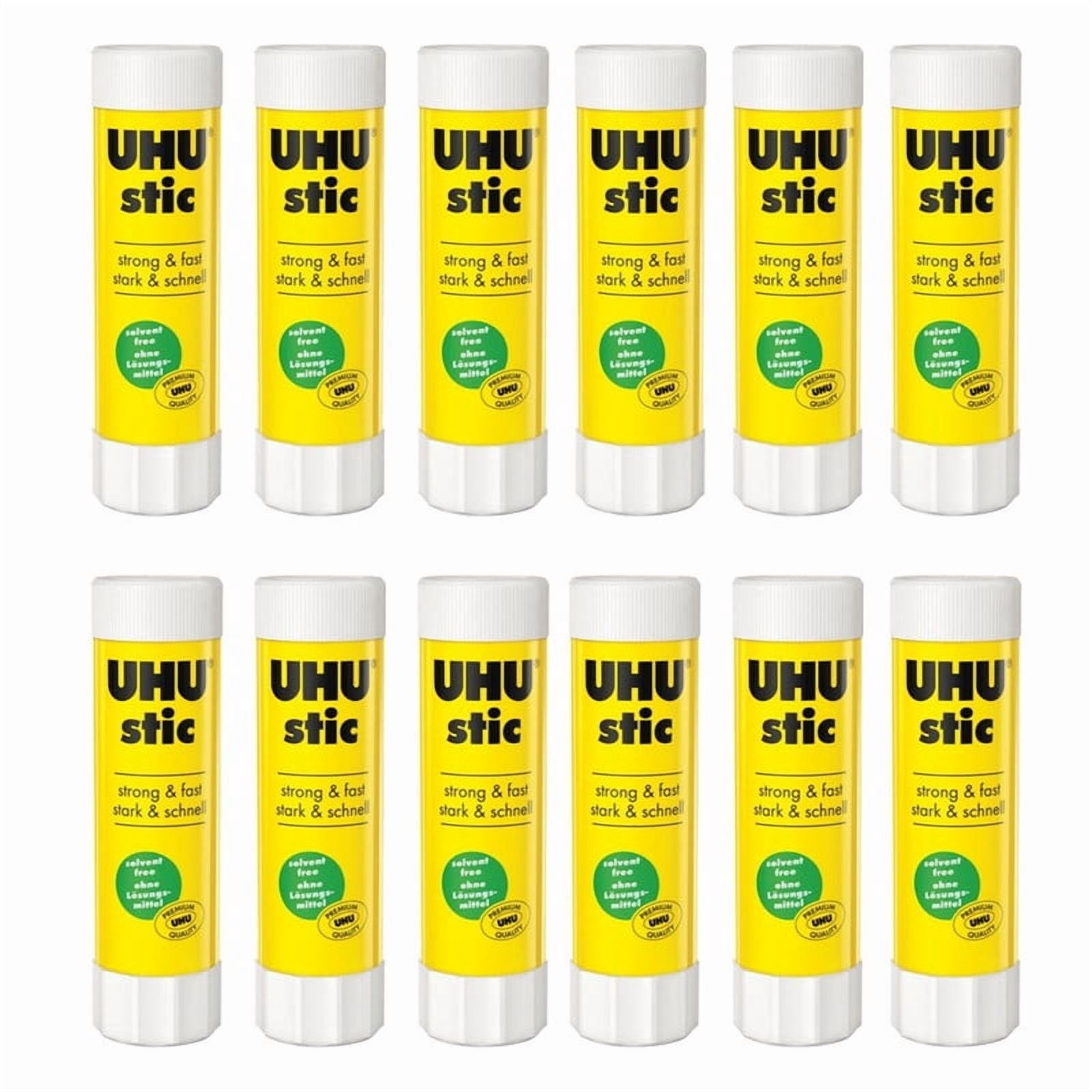 UHU Stic Glue Stick - Solvent Free - Clear Application - 21g - Pack of 12