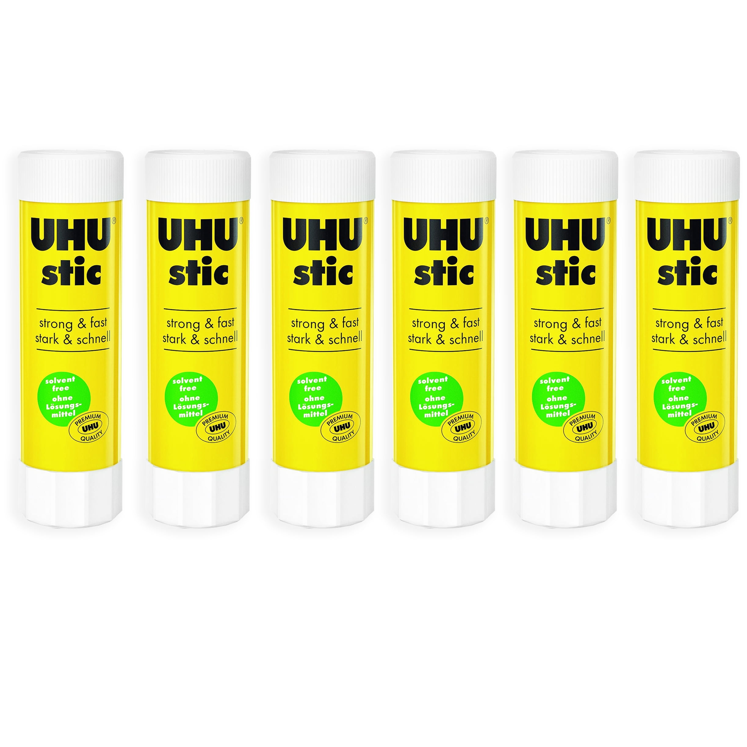 UHU Stic Glue Stick - Solvent Free - Clear Application - 40g - Pack of 6