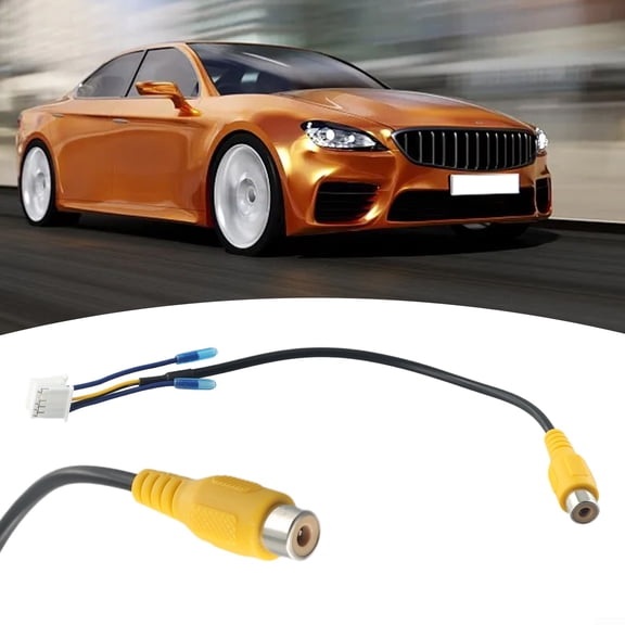 UHUSE 10Pin Rear View Backup Camera Cable Adaptor RCA for Car Stereo Radio DVD