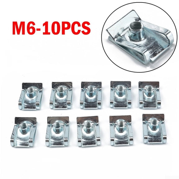 UHUSE 10pcs M6 Spire Clips Lug Nuts Chimney U Nuts Fixings Panel Speed Fasteners