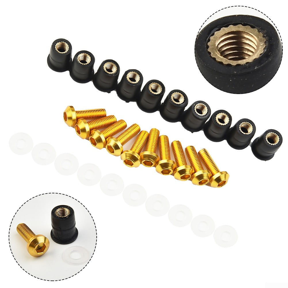 UHUSE 10pcs Set M5x15mm Motorcycle Bike Windscreen
