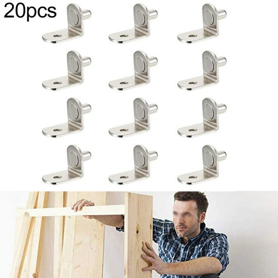UHUSE 20Pcs Shelf Brackets Support Studs Pegs 5mm Metal Pin Shelves Seperator