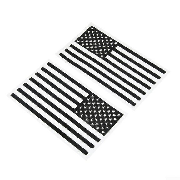 UHUSE 2PCS American Flag Sticker Set Vinyl Die Cut Graphic FOR Jeep Chevrolet
