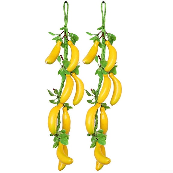 UHUSE 2PCS Artificial Banana Fruit String Fake Vegetables Hanging Home Garden Decor