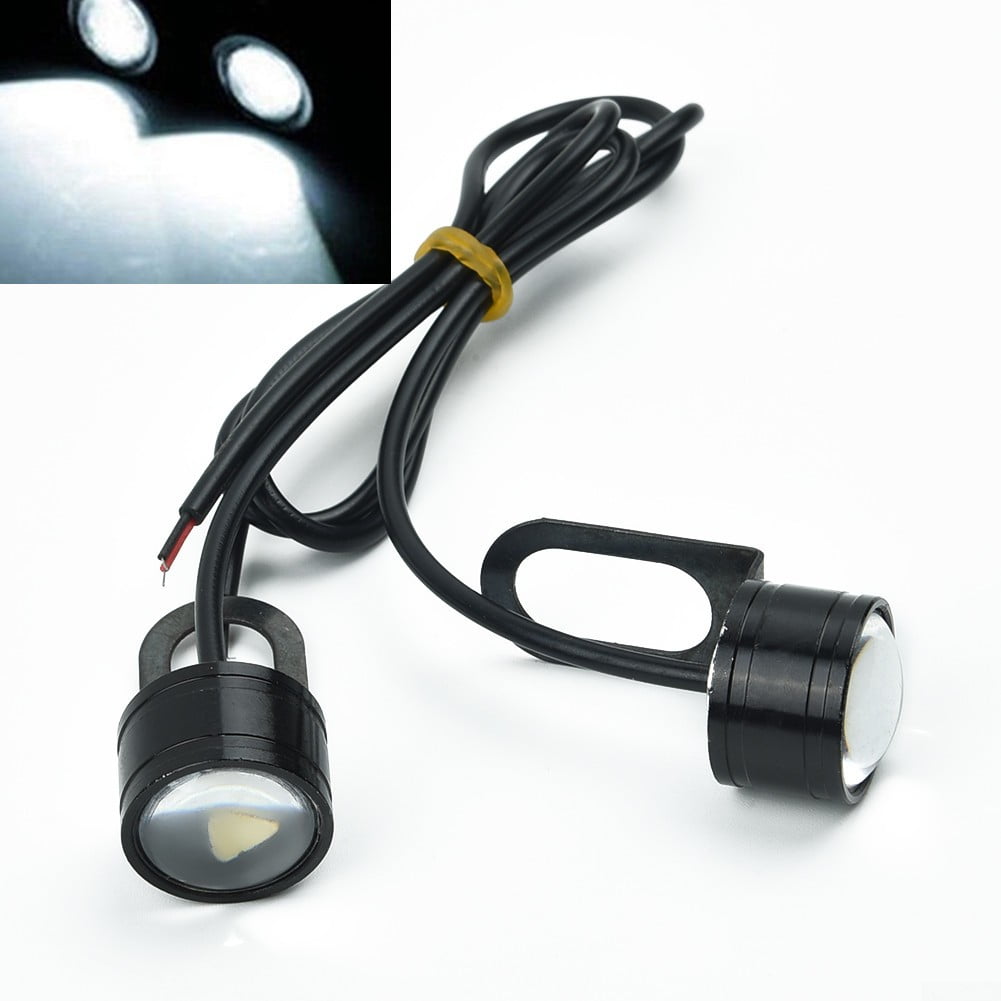 UHUSE 2Pcs Set 12V Motorcycle White LED Spotlight Headlight Driving Light Fog Lamp