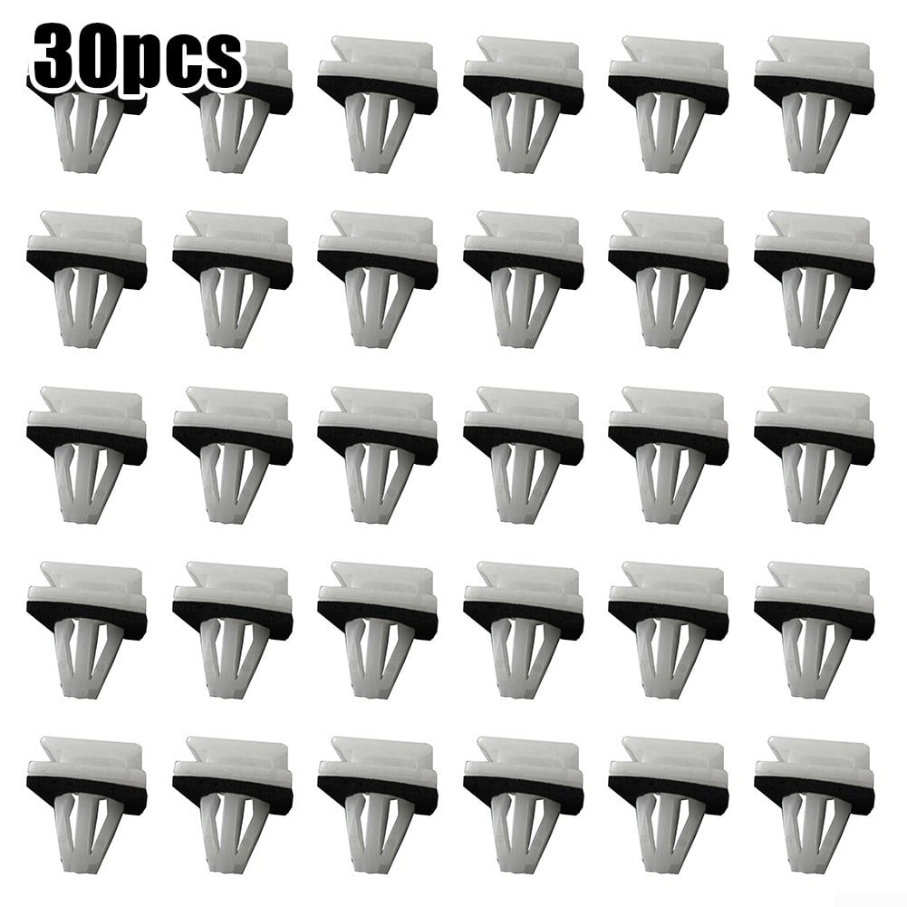 White Plastic Trim Be In Your Mind 50Pcs Vehicle Bumper Side Skirt Sills Trim Clips Plastic Push-Type Rivets Fasteners 96057846 Fits 7mm Hole Black Plastic Car Trim Clips - Foto 3