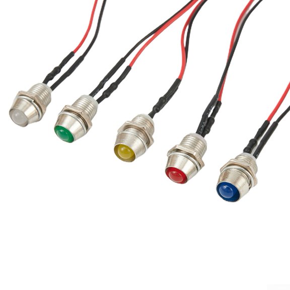 UHUSE 5pcs Set 12V Car Boat LED Indicator Light Dash Dashboard Panel Warning Lamp