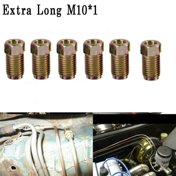 5x EMS Brass Brake Pipe Fittings – M10 X 1mm Male Long Union For 3/16" Pipe (EMS-HU2-555)