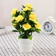 thumbnail image 1 of UHUSE Artificial Fake Rose Flowers Plants In Pot Outdoor Garden office Home Decor, 1 of 4