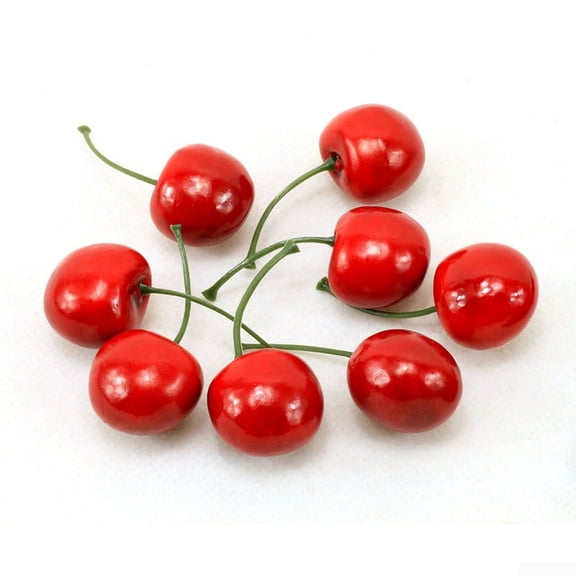 UHUSE Artificial Plastic Cherry Fruit Fake Display For Kitchen Home Foods Decor