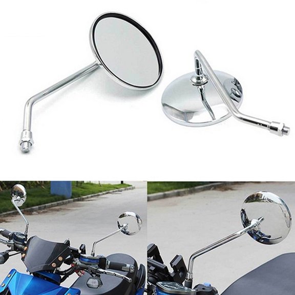 UHUSE Classic Rearview Round Mirrors 10MM For Suzuki GT 125/185/250/380/550/750 RM3