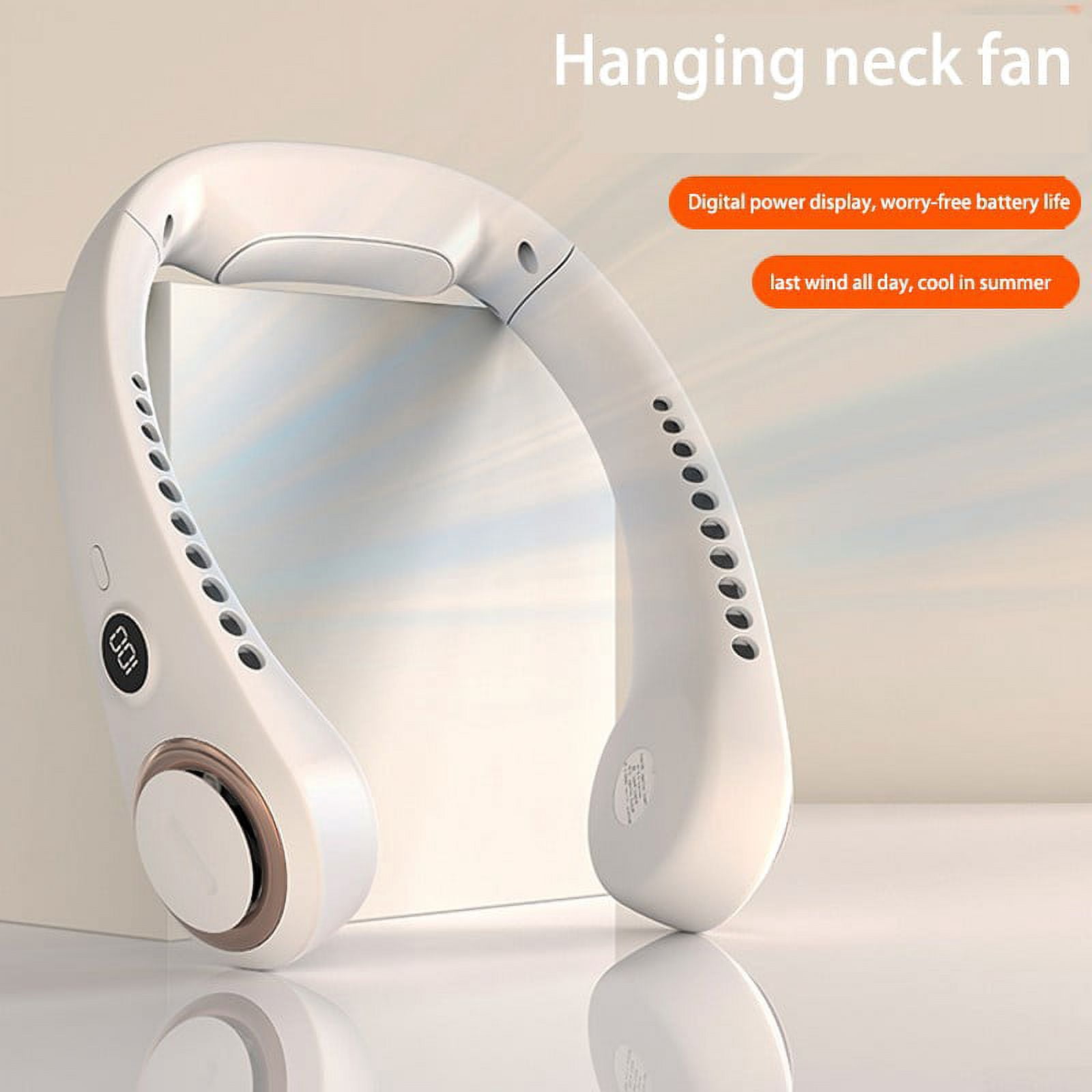 Ventilatore Da Collo Senza Pale 4000 MAh – Ricaricabile USB, Mani Libere, 3 Velocità, Display Digitale, Per Sport E Esterni - 3