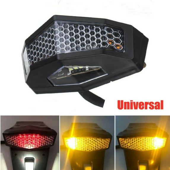 Universal Motorcycle LED Turn Signals Brake Running Licen Tail Light Fender Edge