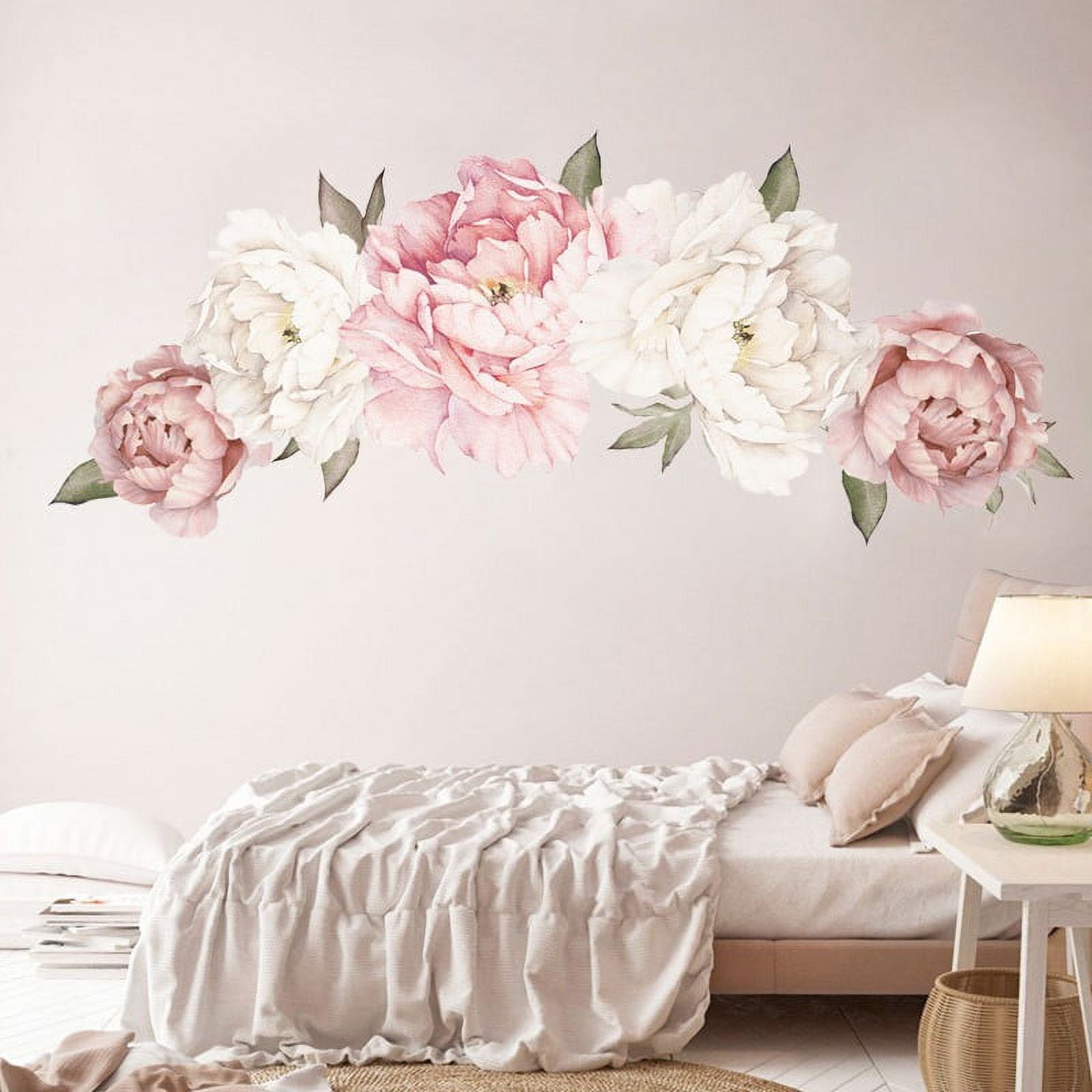 UHUSE Wall Sticker Creative Peony Flower Sticker Home Wall Bedroom ...