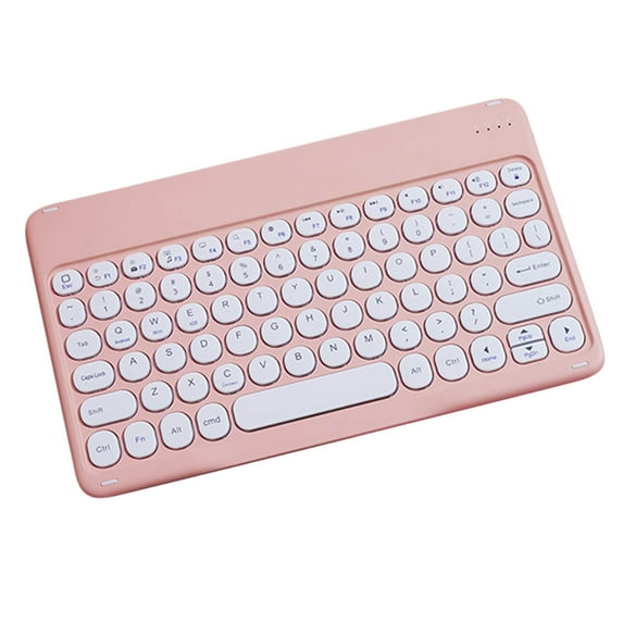 UHUYA Bluetooth Keyboard Portable Bluetooth Colorful Computer Keyboards, Wireless Mini Compact Retro Typewriter Flexible Design Keyboard with Compact Slim Profile Pink