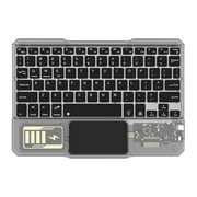 UHUYA Bluetooth Keyboard Transparent Industrial Wind Wireless Keyboard Universal Portable Tablet Keyboard Black