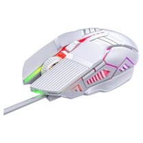 UHUYA Gaming Mouse Wired Mouse Luminous Game E-Sports Mechanical Mute for PC Tablet Desktop Computer Laptop White