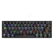 UHUYA Wireless Keyboard CK62 Bluetooth Wireless Dual Mode 61 Keys RGB LED Backlight Mechanical Keyboard Black