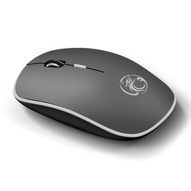 UHUYA Wireless Mouse 2.4G Noiseless Mouse with USB Receiver Portable Computer Mice for PC Tablet Laptop With Windows System Gray