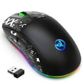 thumbnail image 1 of UHUYA Wireless Mouse 2.4GHz Bluetooth Wireless Mouse Gaming Mouse 3 Mode RGB Backlight Wireless Optical USB Gaming Mouse 3600DPI Rechargeable Mute Mice Black, 1 of 7